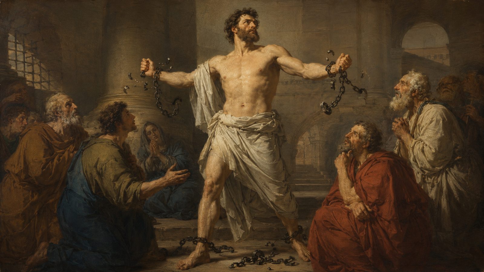 Hombre rompiendo cadenas